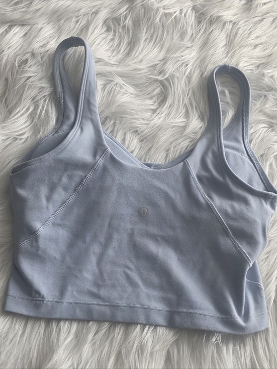 lululemon athletica Tops - Lululemon Light Blue Athletic Crop Tank Size 4